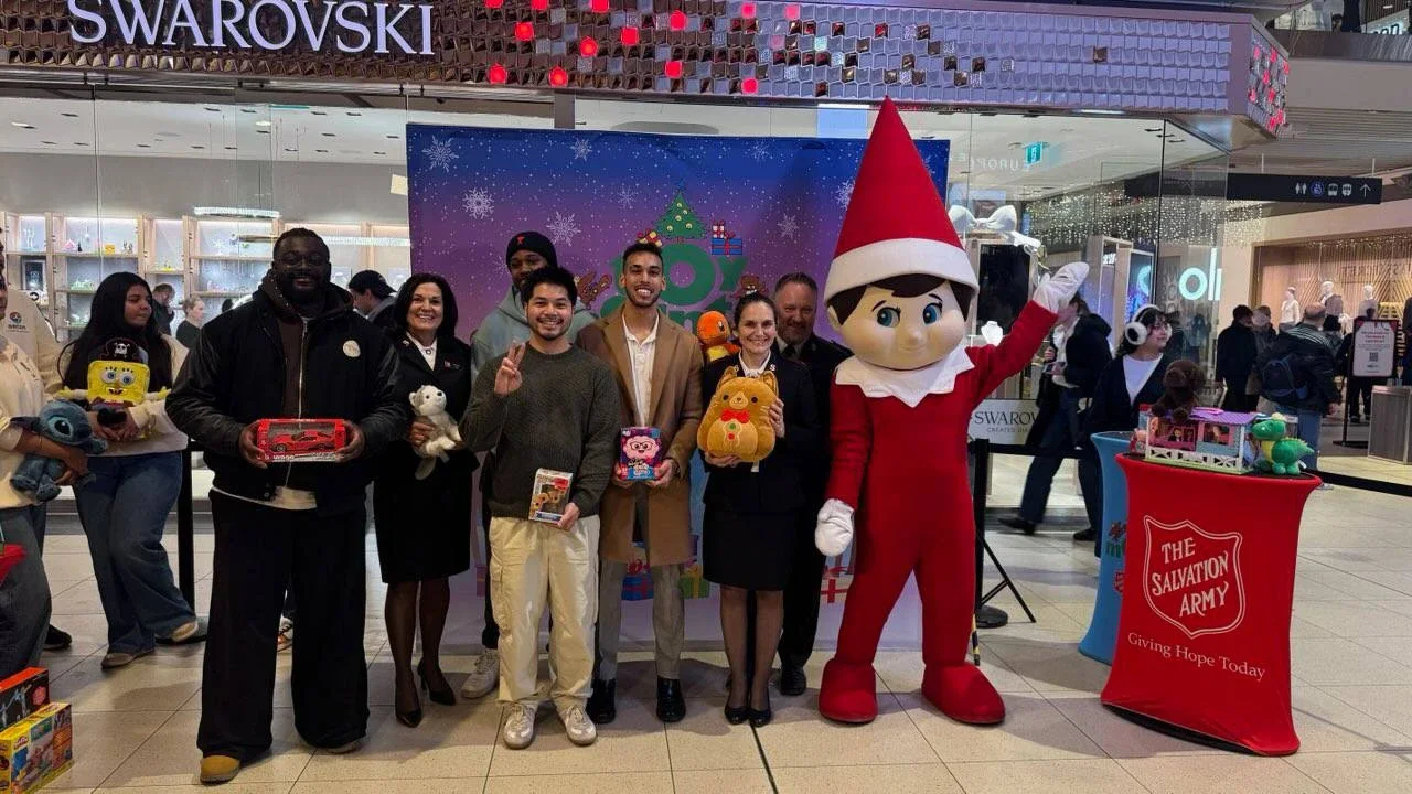 WLTH with The Salvation Army at a Toy Mountain donation event